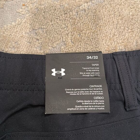Men’s Under Armour Golf taper  Pants 34/32 black new with tag water repellent - Picture 5 of 5